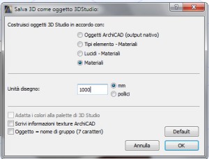 Importare da archicad a 3d studio 3