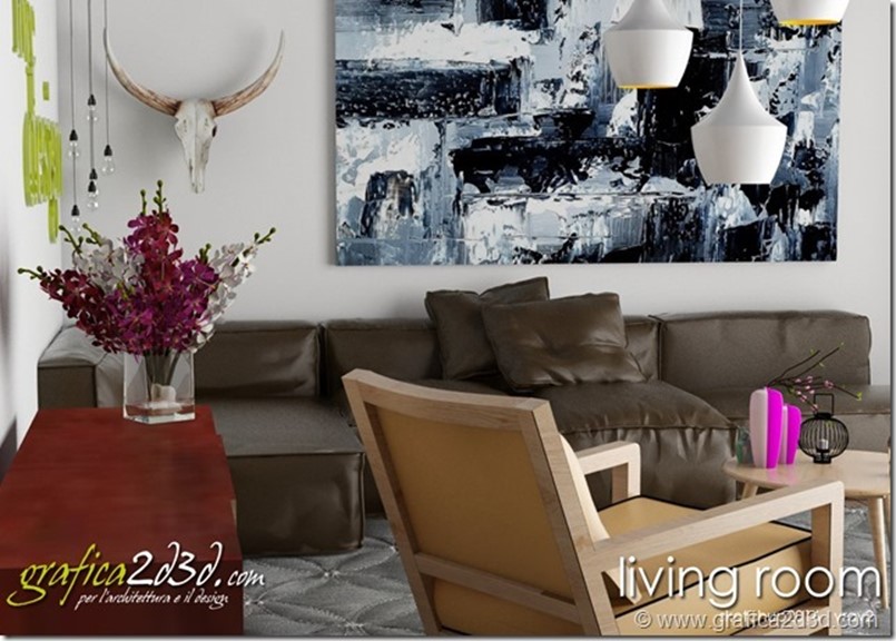 Living room house T. vray sketchup settaggi scena