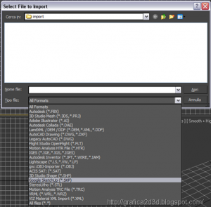 Importare un modello da sketchup a 3d studio max