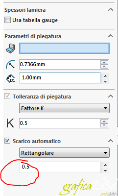 Lamiere solidworks : linguetta flangia base