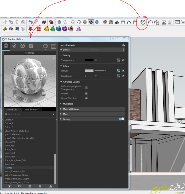 Come scontornare con canale alpha in vray3.6 per sketchup