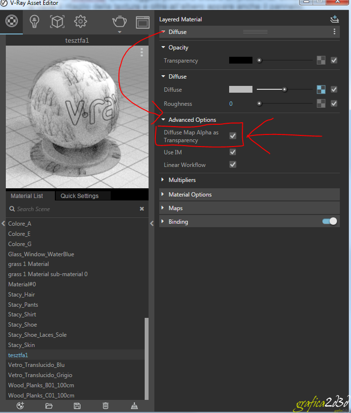 Come scontornare con canale alpha in vray3.6 per sketchup