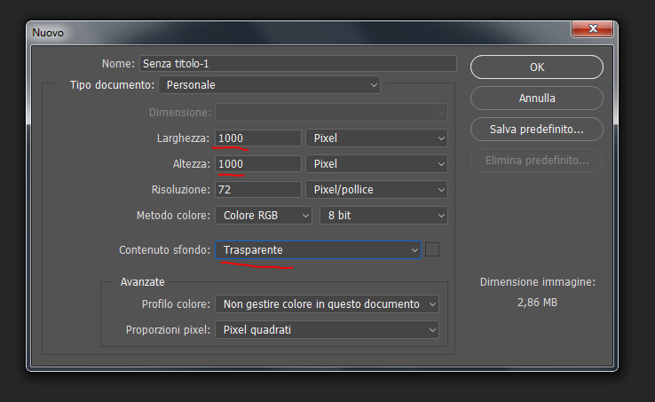 Creare un pattern personalizzato con photoshop